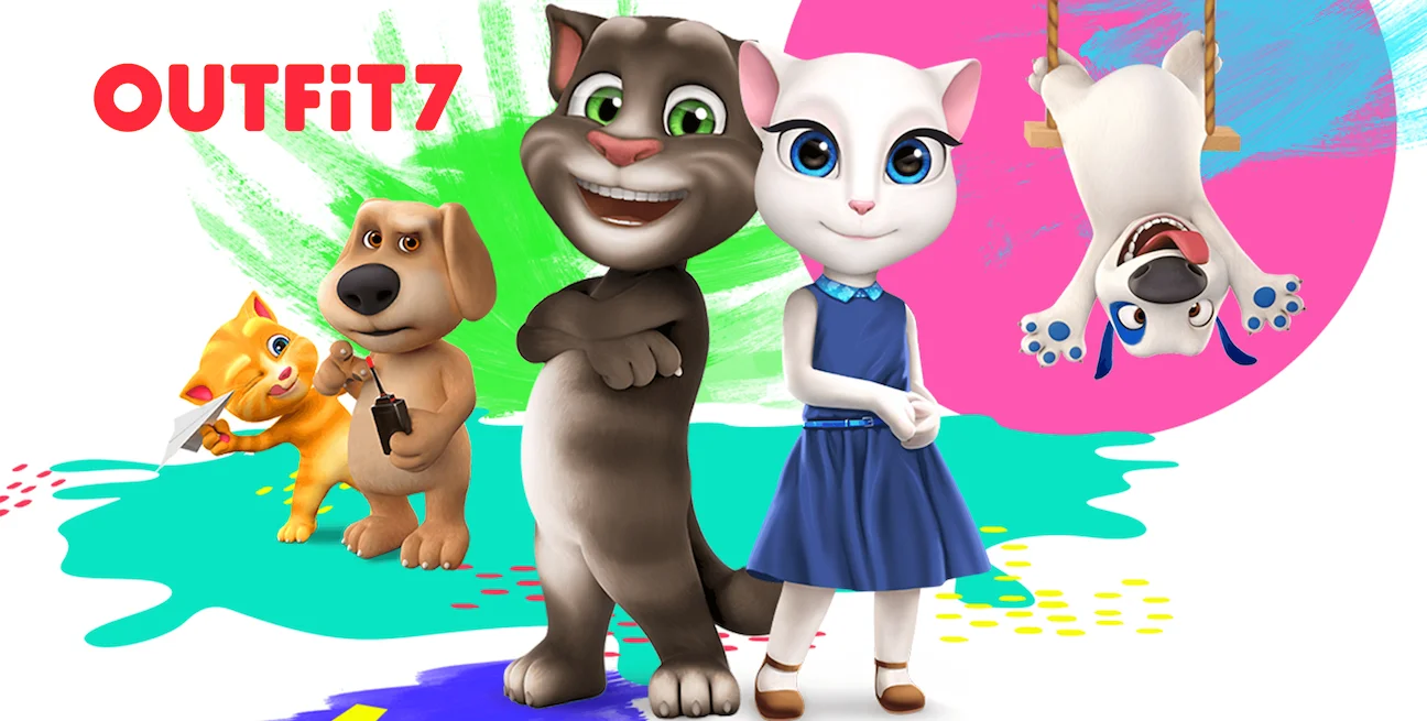 Screenshot of the game Talking Tom and Friends showing a player interacting with the characters 